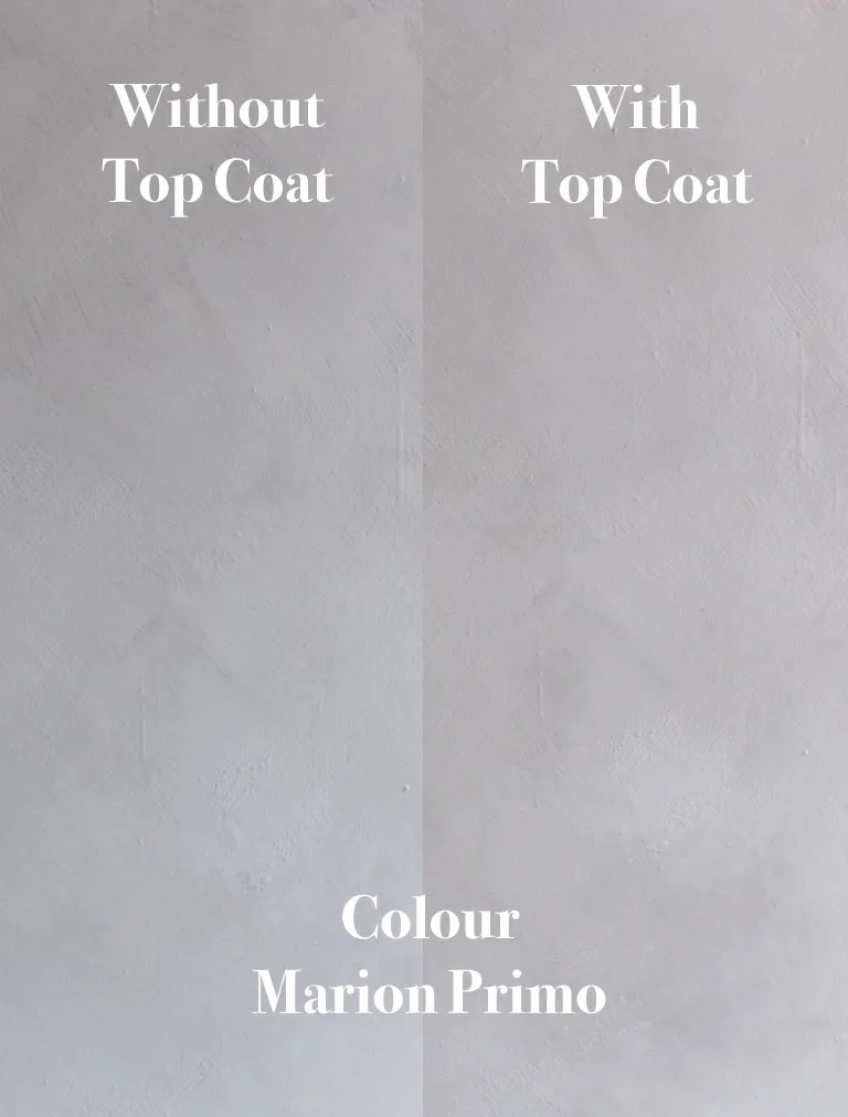 Kalkpaint Top Coat, without and with